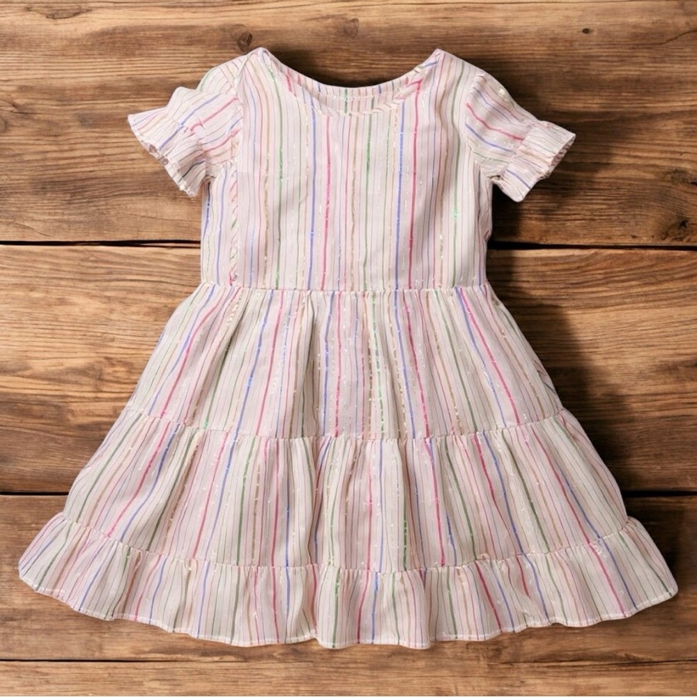 Ava & Yelly Stripped White‎ Ruffle Summer Dress Size 12